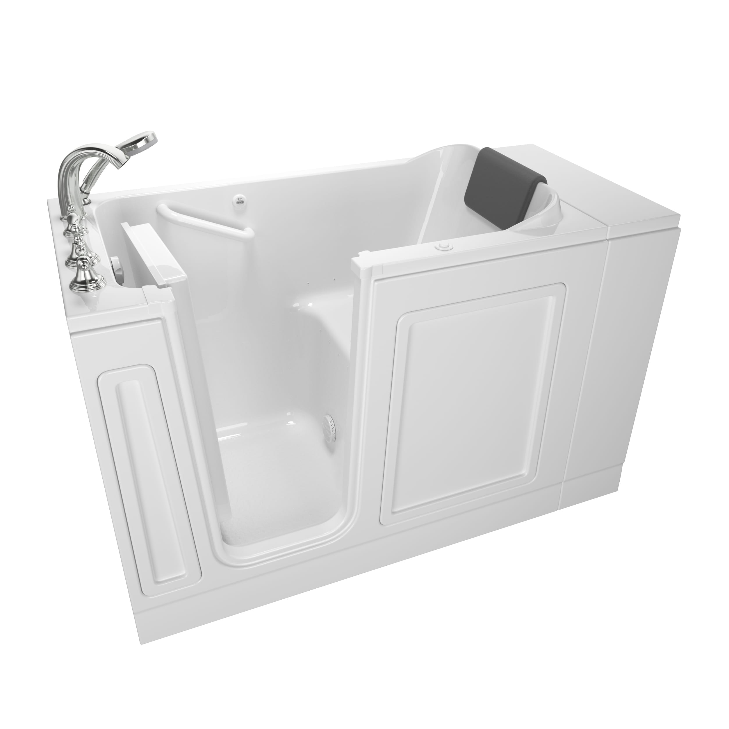 Acrylic Luxury Series 28 x 48 Inch Walk in Tub With Air Spa System   Left Hand Drain With Faucet WIB WHITE
